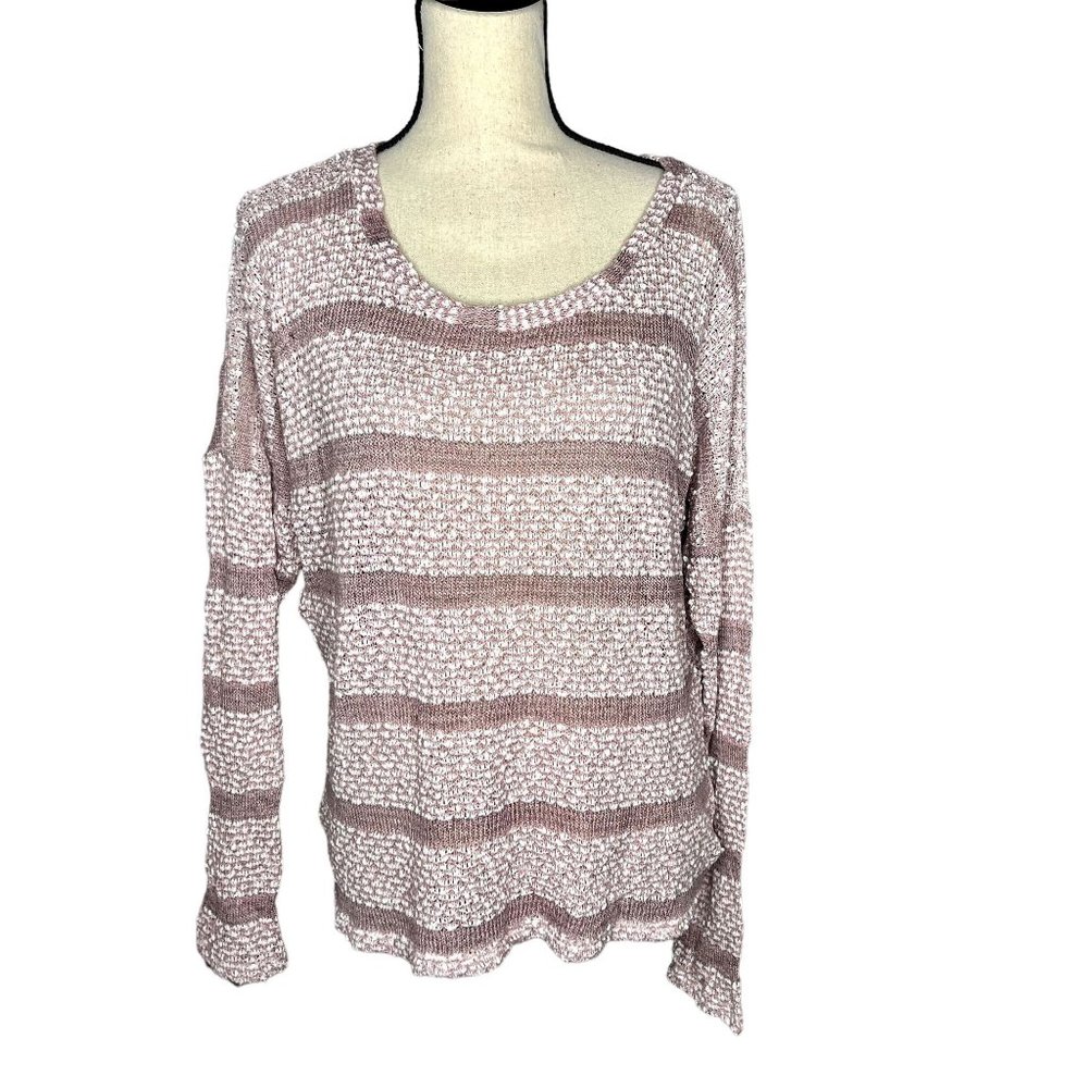 Bpbeau Pink and Mauve striped knit sweater Women's Size XL
